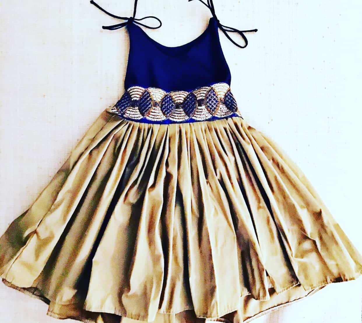 Giselle Royal Blue and Gold Dress image