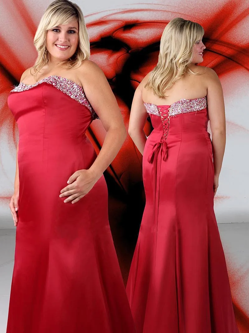 Business plus size formal dresses for women red style helena with