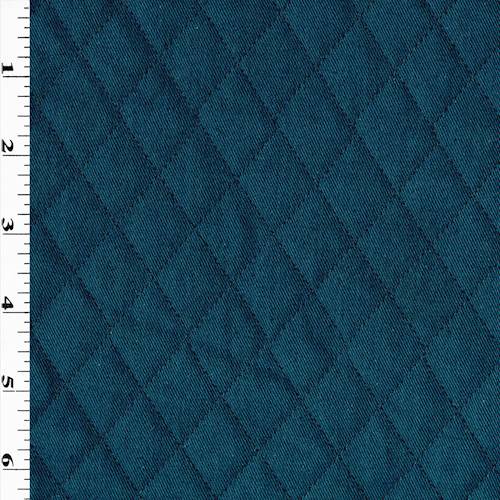 Victorian Blue Diamond Quilted Twill Decorating Fabric, Fabric By the