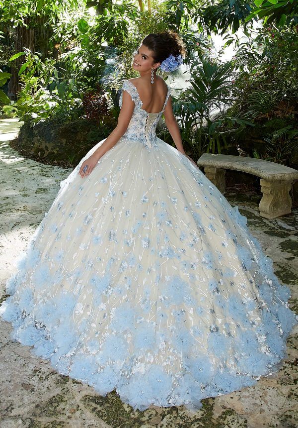 Light Blue Floral Quinceañera Dress by Morilee