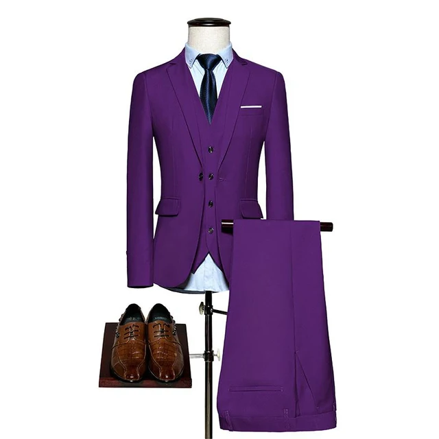 Aliexpress.com : Buy 3 piece Slim Fit Royal Blue Men's Suit Set Wedding