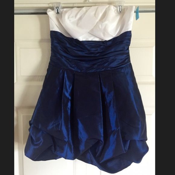 White and royal blue homecoming dress | Royal blue homecoming dresses