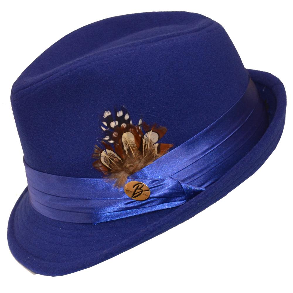 Bruno Capelo Royal Blue Fedora Dress Hat FD-205