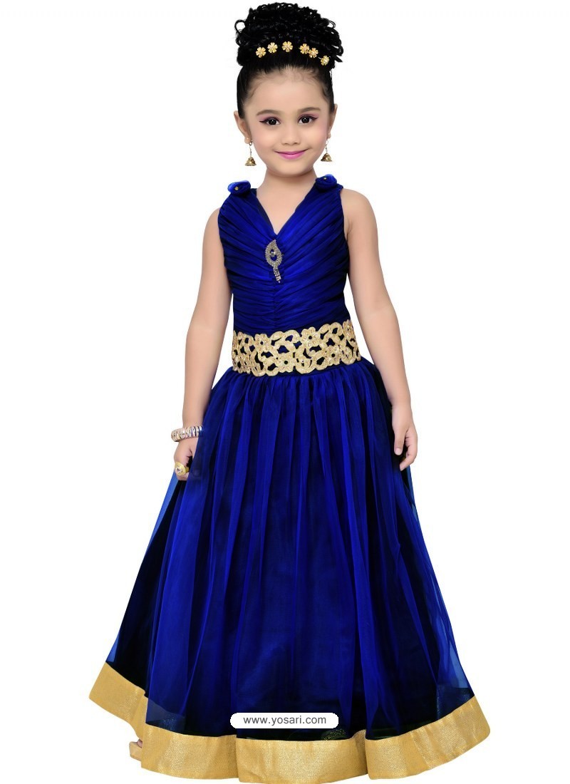 Buy Fabulous Royal Blue Party Wear Gown for Girls | Gown For Girls
