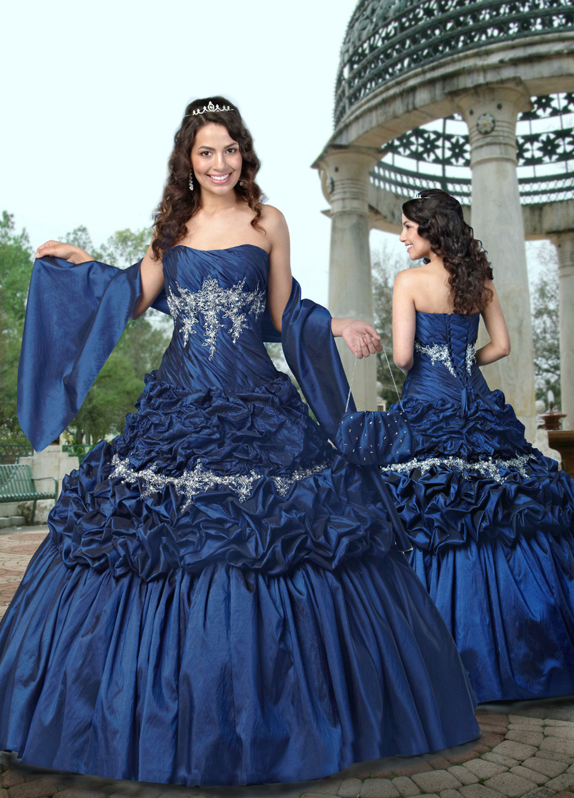 Royal Blue Strapless Lace up Full Length Ball Gown Quinceanera Dresses