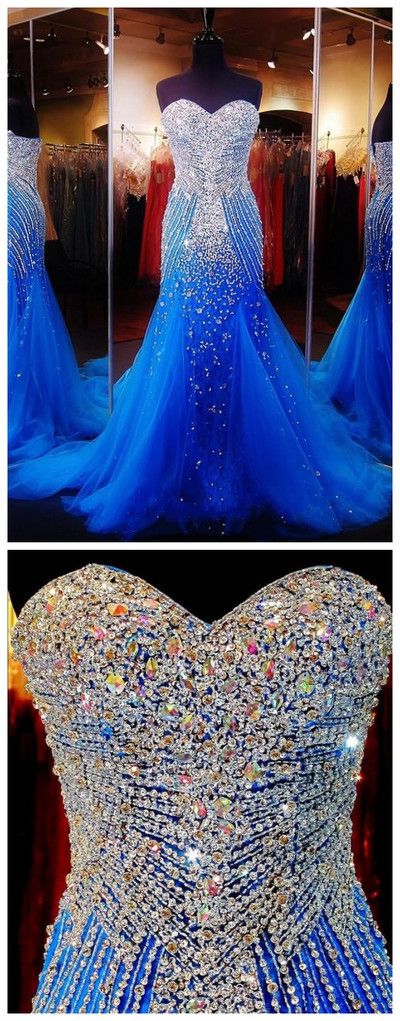 ROYAL BLUE PROM DRESSES ROYAL BLUE PROM DRESS,SILVER BEADED FORMAL GOWN