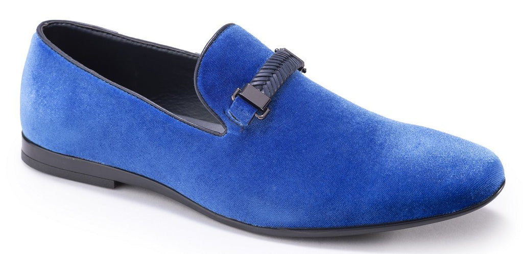 Men's Velvet Dress Shoe in Royal Blue | Men's Fashion