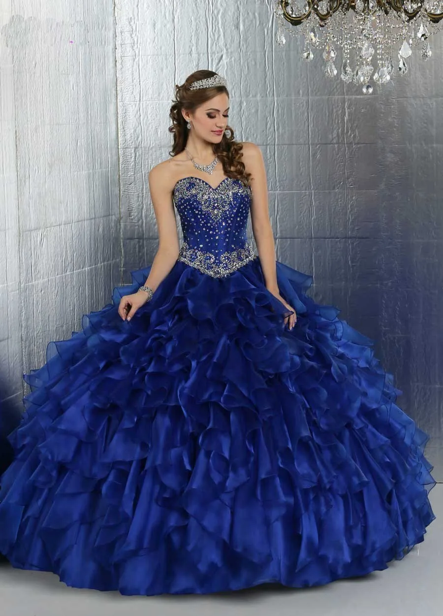 Puffy Royal Blue Quinceañera Dress