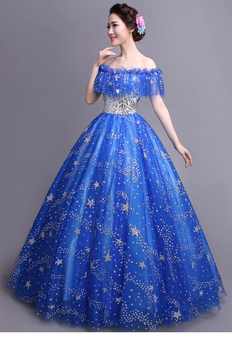 Medieval Royal Blue Ball Gown