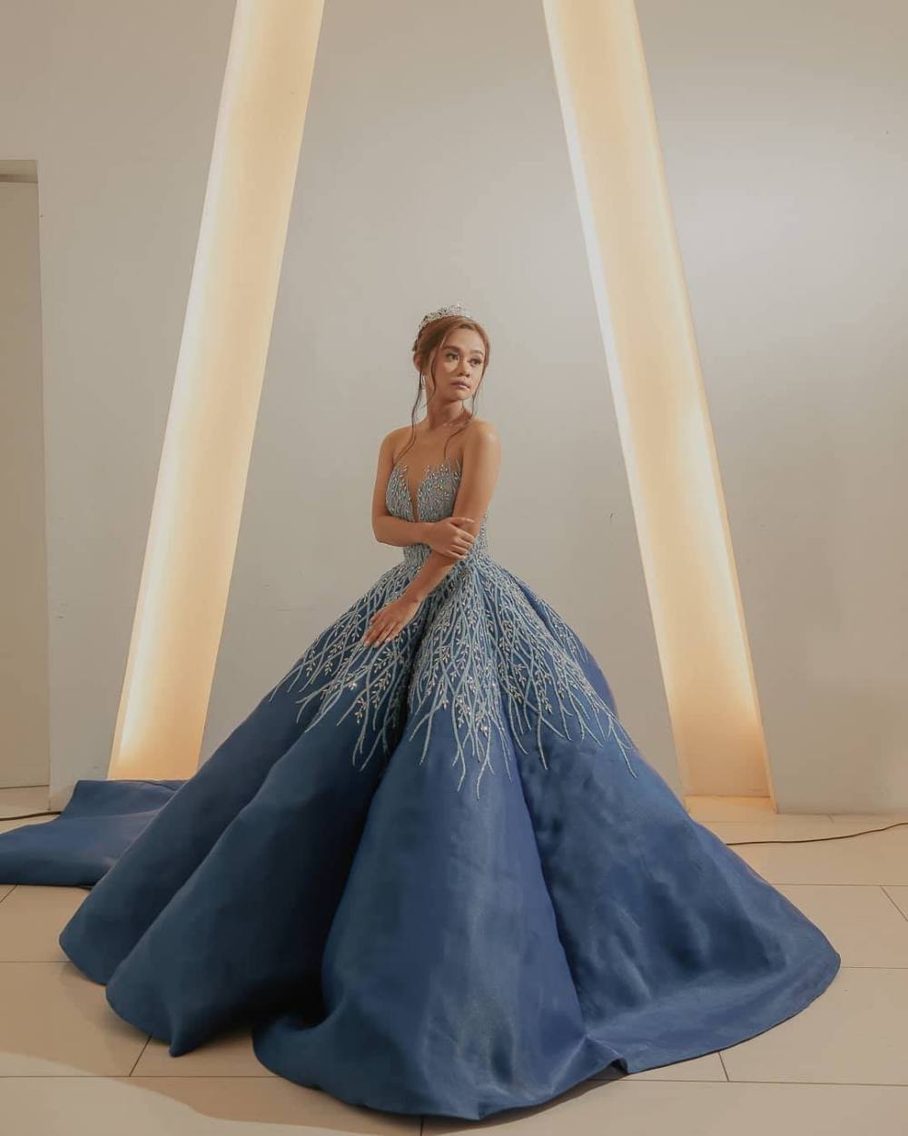 custom blue debut gown ball gown by RoyAnne Camillia Couture Manila