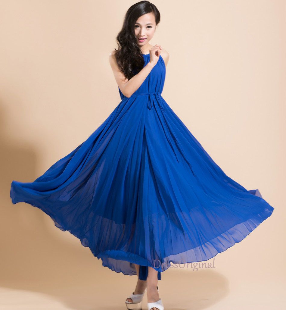 Royal Blue maxi dress Plus Size Summer Dress maxi by DressOriginal, $53