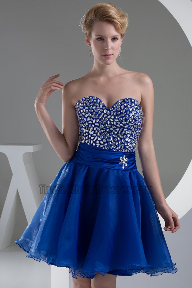 Royal Blue Strapless Sweetheart A-Line Party Homecoming Dress
