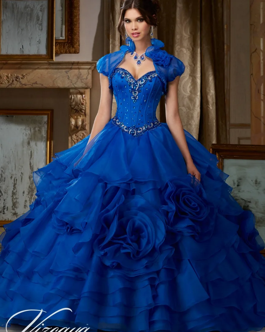 Princess Popular Debutante Gown Royal Blue Quinceanera Dresses 2016