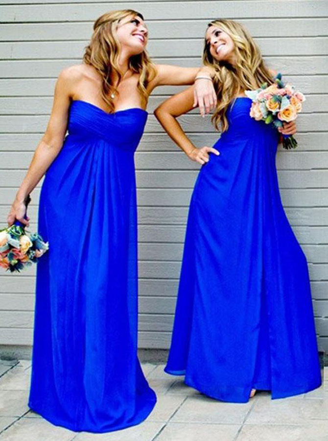 Royal Blue Bridesmaid Dress,Chiffon Bridesmaid Dress,Long Bridesmaid D
