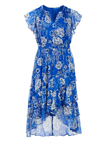 Blue Floral Fit-And-Flare Dress | London Times | Gwynnie Bee Rental