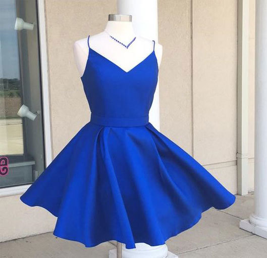 Short Homecoming Dresses, Royal Blue Homecoming Gowns, Junior