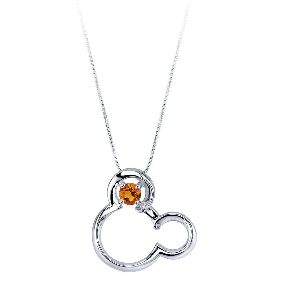Mickey Mouse November Birthstone Necklace for Women - Citrine