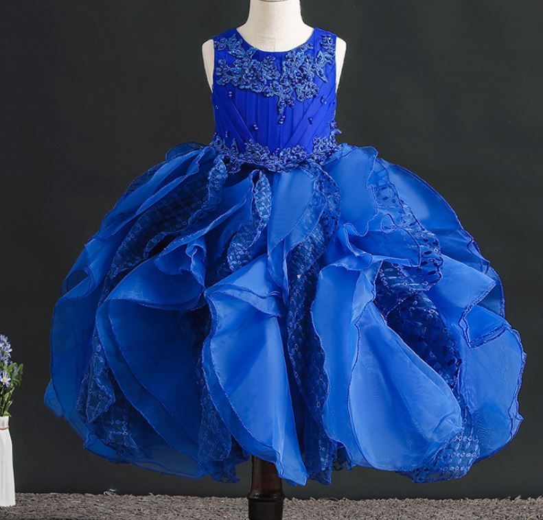 Blue Christmas Dress For Toddler Girls-Pageant, Photography, Wedding