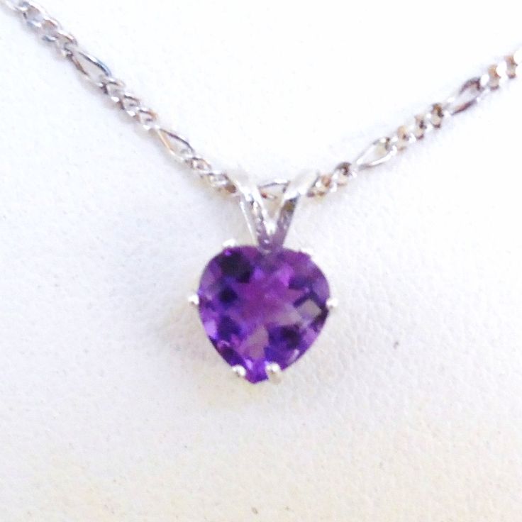 Amethyst Necklace Heart Pendant Februarys Birthstone Fine Jewelry