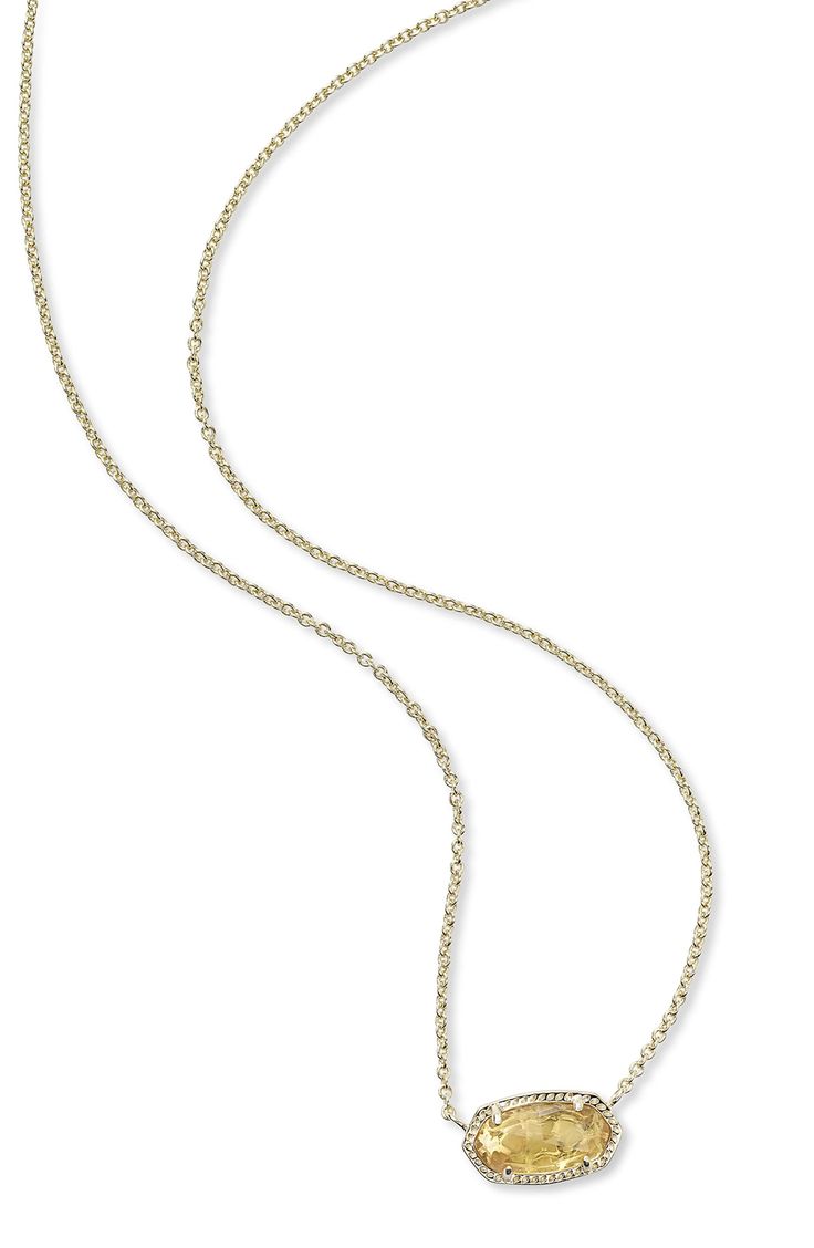 Kendra Scott Elisa Birthstone Pendant Necklace in November/orange